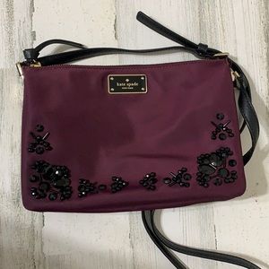 Kate Spade Madelyn Plum Crossbody with Jewels